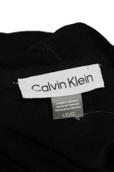 Calvin Klein Womens Sweater Dress Black Cowl Neck Long Sleeve Rayon Size L