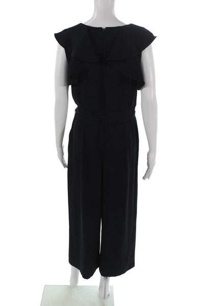 Frank Lyman Women Jumpsuit Blue Round Neck Sleeveless Tie Polyester Size 10