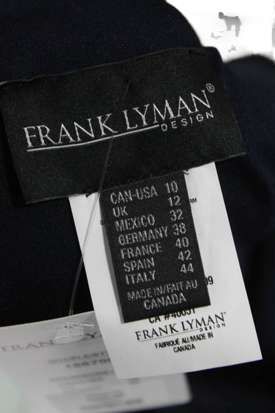 Frank Lyman Women Jumpsuit Blue Round Neck Sleeveless Tie Polyester Size 10