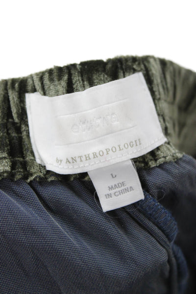 Ett: Twa By Anthropologie Womens Ankle Pants Green Pull On 28in Inseam Size L