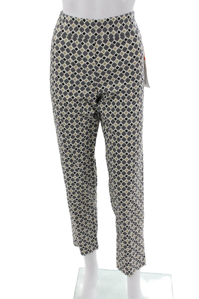 Krazy Larry Womens Gray Ankle Rayon Blend Geometric Pull On Pants Size 10