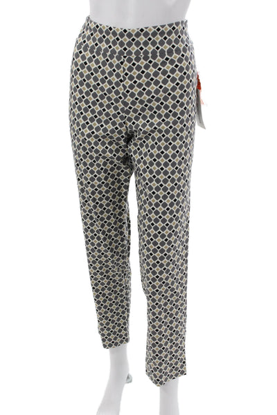 Krazy Larry Womens Gray Ankle Rayon Blend Geometric Pull On Pants Size 10