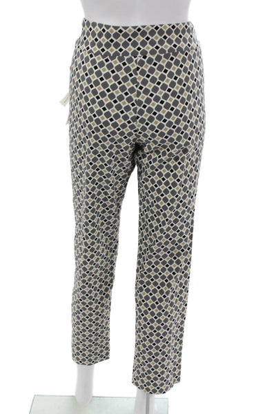 Krazy Larry Womens Gray Ankle Rayon Blend Geometric Pull On Pants Size 10