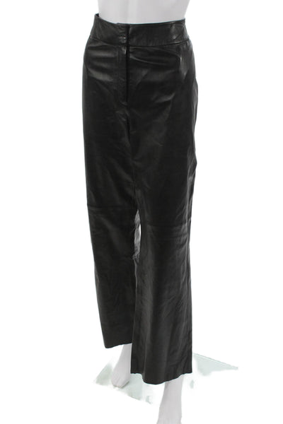 Garfield & Marks Womens Black Leather Dress Pants Button Size 10