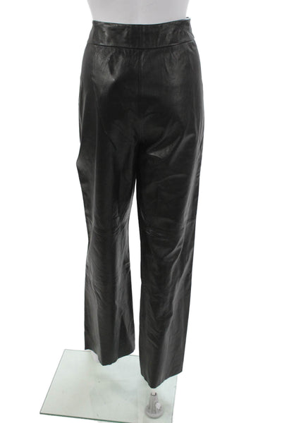 Garfield & Marks Womens Black Leather Dress Pants Button Size 10
