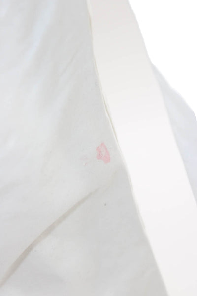 Anthracite Women White Cropped Pants Button 98% Cotton Inseam 27 Size 32