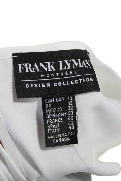 Frank Lyman Womens Tunic White Polyester Round Neck Sleeveless Pullover Size 10