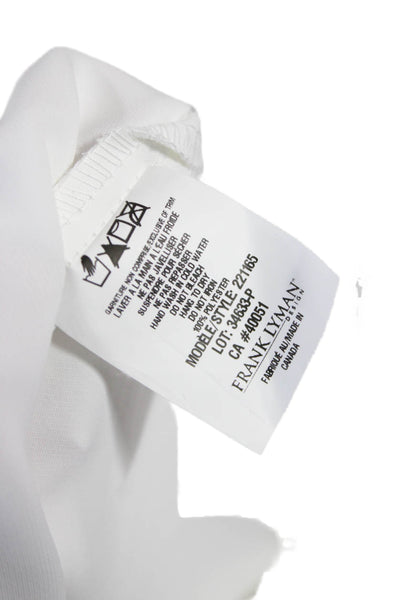 Frank Lyman Womens Tunic White Polyester Round Neck Sleeveless Pullover Size 10