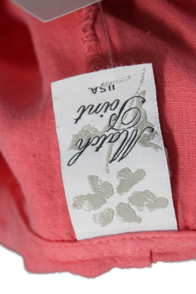 Match Point Women Shift Blouse Pink Linen Cowl Neck Sleeveless Pullover Size L