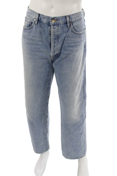 Goldsign Unisex Adults Straight Jeans Blue Cotton Size 32