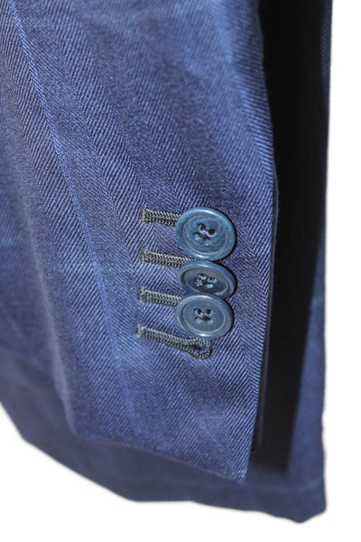 Ermenegildo Zegna Mens Blue Check Wool Blazer Size 46
