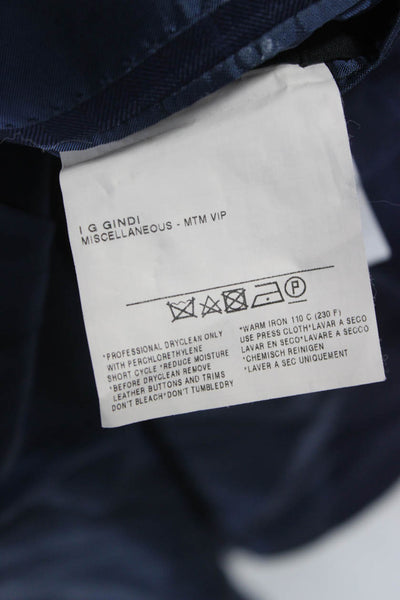 Ermenegildo Zegna Mens Blue Check Wool Blazer Size 46