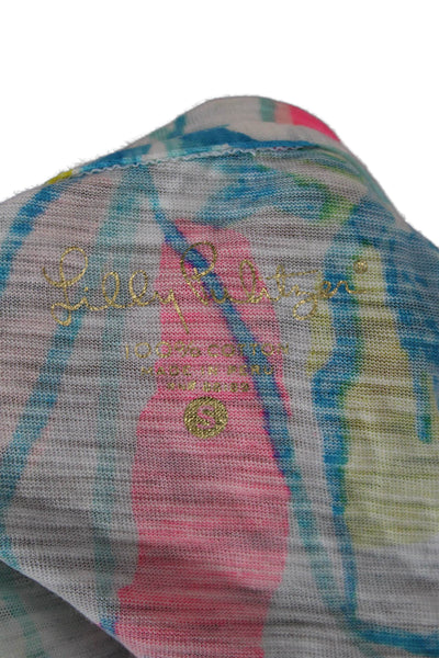 Lilly Pulitzer Women Multicolor V-Neck Short Sleeve Shift Dress Size S