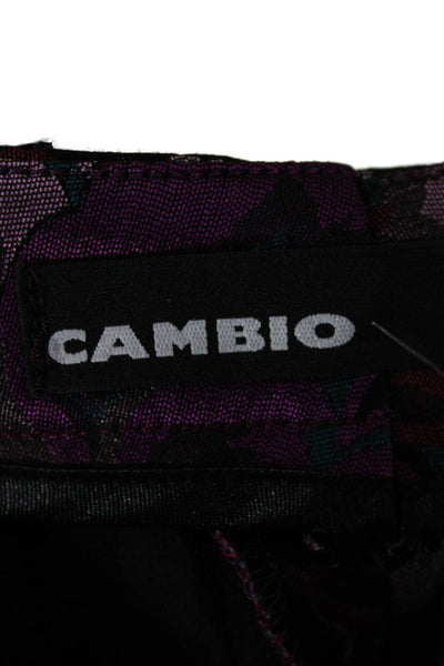 Cambio Womens Cropped Floral Multicolor Polyester Pants Zip Size 2