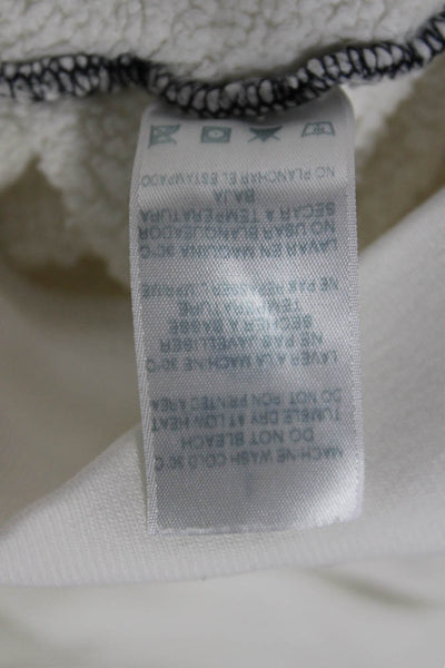 Sundry Womens White Cotton Pullover Hoodie Round Neck Long Sleeve Size 1