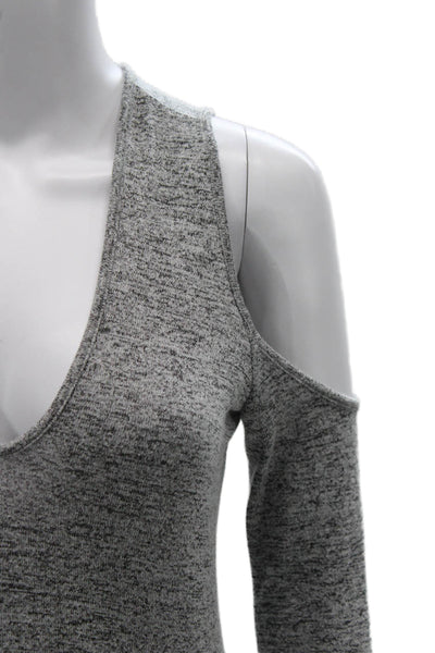 Riller Womens Tunic Blouse Gray V-Neck Long Sleeve Rayon Pullover Size 0
