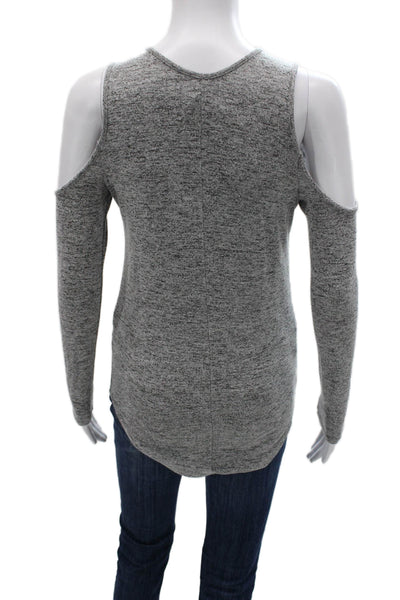 Riller Womens Tunic Blouse Gray V-Neck Long Sleeve Rayon Pullover Size 0