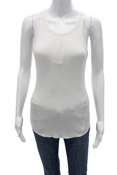 Lululemon Women Basic Sleeveless Tank White Polyester Blend Round Neck Size 4