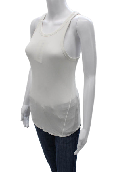 Lululemon Women Basic Sleeveless Tank White Polyester Blend Round Neck Size 4