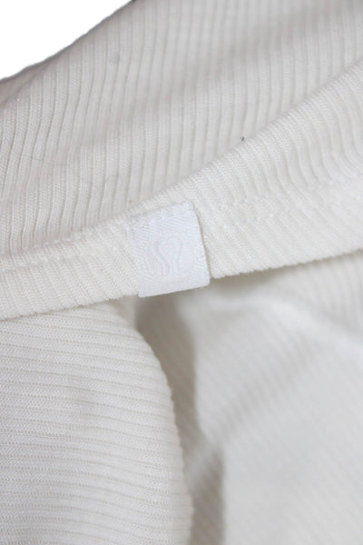 Lululemon Women Basic Sleeveless Tank White Polyester Blend Round Neck Size 4