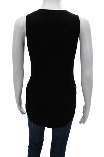 Three Dots Womens Black Viscose Scoop Neck Sleeveless Tunic Size XS
