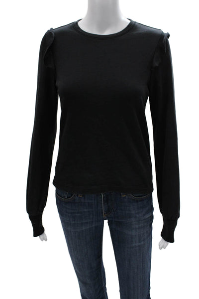 Lilla P Womens Basic Pullover Sweater Black Crew Neck Long Sleeve Size XS