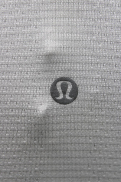 Lululemon Womens Pullover T-Shirt White Long Sleeve Striped Crew Size 6