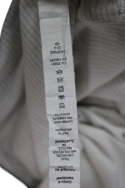 Lululemon Womens Pullover T-Shirt White Long Sleeve Striped Crew Size 6