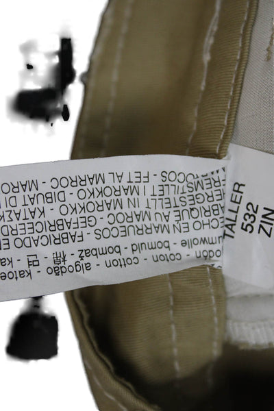 Zara Womens Cargo Pants Beige Cotton Zip Solid Spring Size XS
