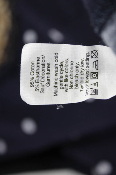 J Crew Women Blue Polka Dot V-Neck Camisole Cotton Sleeveless Size S