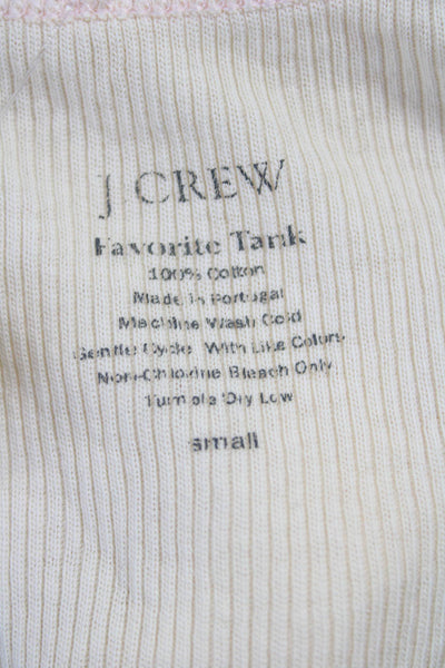 J Crew Womens Ivory Cotton Scoop Neck Basic Tank Sleeveless Size S