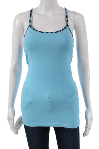 Lululemon Women Basic Blue Nylon Scoop Neck Sleeveless Tank Size 4