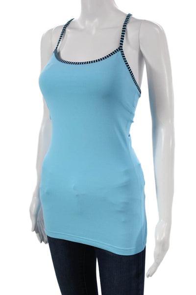 Lululemon Women Basic Blue Nylon Scoop Neck Sleeveless Tank Size 4