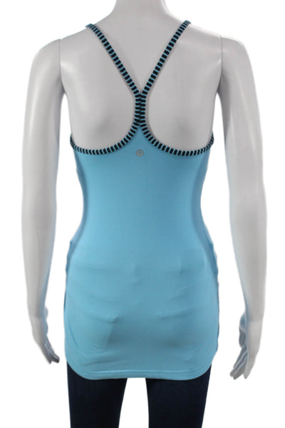 Lululemon Women Basic Blue Nylon Scoop Neck Sleeveless Tank Size 4