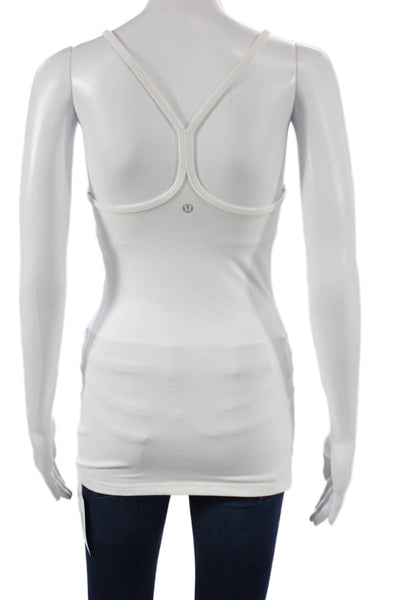 Lululemon Women Camisole White Nylon Scoop Neck Sleeveless Size 4
