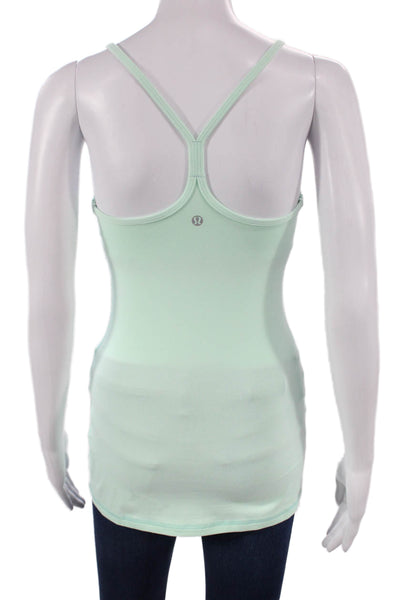 Lululemon Womens Tank Top Green Scoop Neck Sleeveless Nylon Pullover Size 4