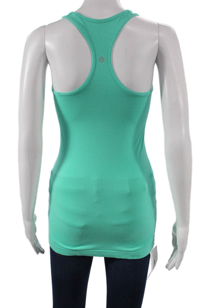 Lululemon Women Basic Tank Green Nylon Scoop Neck Sleeveless Size 4