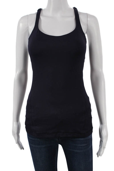 Lululemon Women Blue Scoop Neck Sleeveless Basic Tank Nylon Pullover Size 4