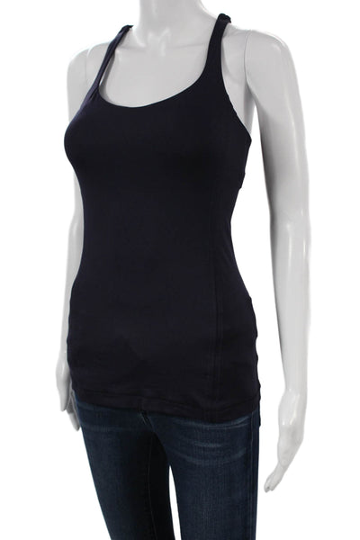 Lululemon Women Blue Scoop Neck Sleeveless Basic Tank Nylon Pullover Size 4