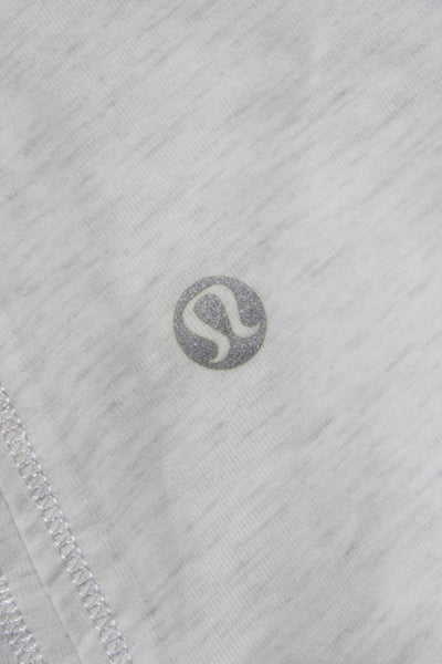 Lululemon Women White Cotton Blend Long Sleeve Crew Neck Basic T-Shirt Size 6