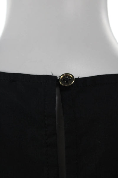 J Crew Women Basic Black Cotton Round Neck Short Sleeve Blouse Size XS