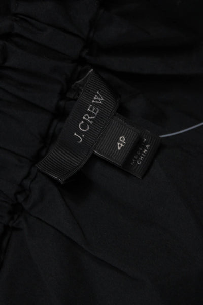 J Crew Womens Off Shoulder Cotton Basic Blouse Black 3/4 Sleeve Size 4P