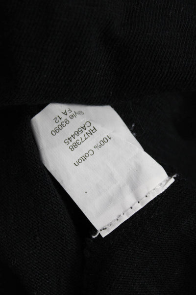 J Crew Women Black Cotton Boat Neck Long Sleeve Basic T-Shirt Pullover Size S