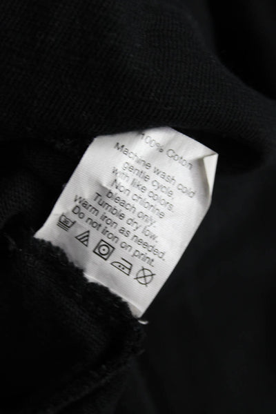 J Crew Women Black Cotton Boat Neck Long Sleeve Basic T-Shirt Pullover Size S