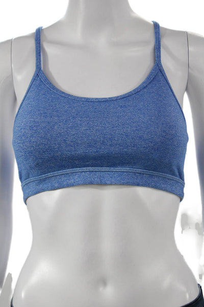 Lululemon Women Sports Bra Blue Nylon Scoop Neck Sleeveless Size 4