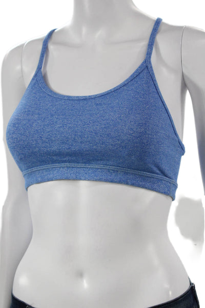 Lululemon Women Sports Bra Blue Nylon Scoop Neck Sleeveless Size 4