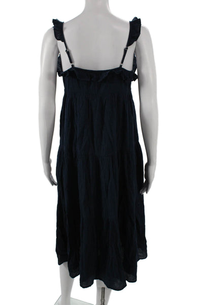 J Crew Womens Sundress Blue Cotton Sleeveless Knee Length Size 2XS