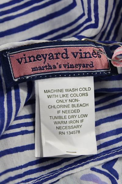Vineyard Vines Womens Cotton Blend Abstract Scarf Purple Size 78X34"