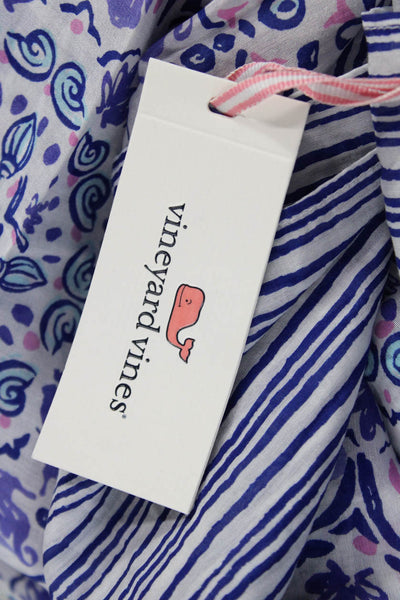 Vineyard Vines Womens Cotton Blend Abstract Scarf Purple Size 78X34"