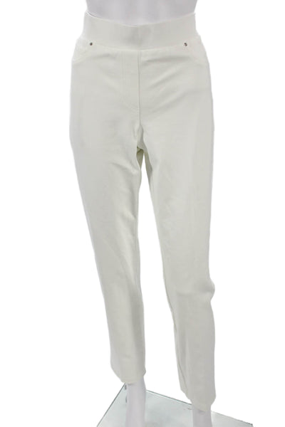 Frank Lyman Womens White Pants Rayon Pull On Size 10